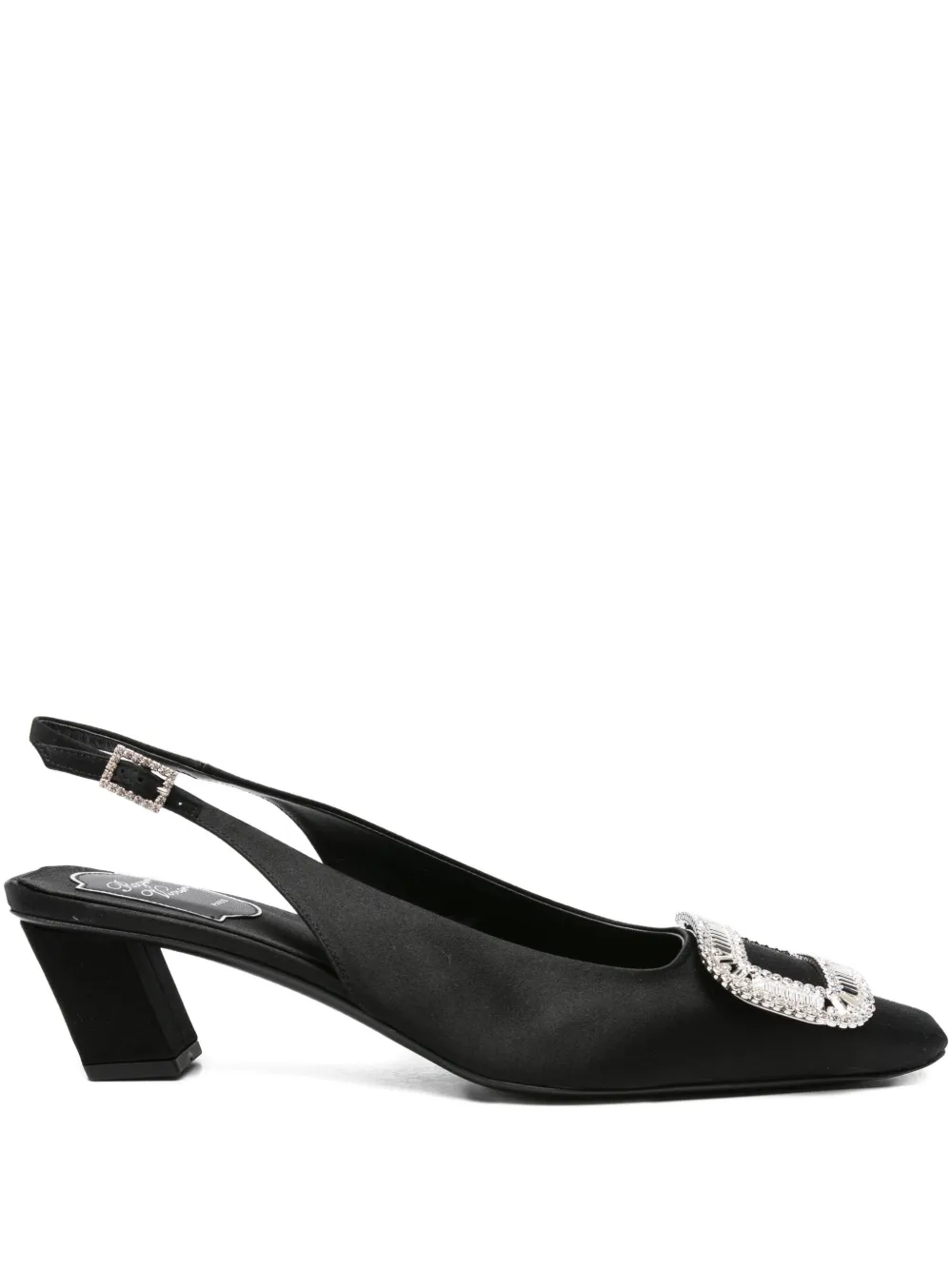Туфли Belle Vivier с открытой пяткой, украшенные пряжкой, 50 мм Roger Vivier, черный