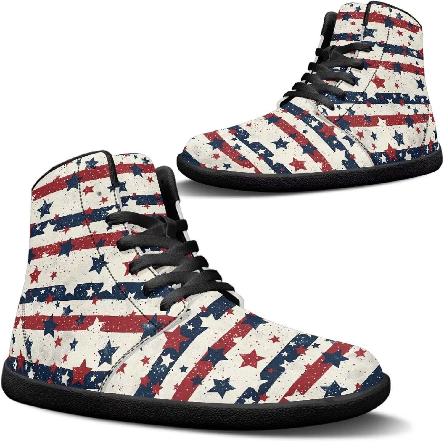 

Женские и мужские высокие кроссовки без подошвы, с шнуровкой, из ПУ-кожи, водонепроницаемые, противоскользящие и повседневные Goronwyfloyd, Star Stripes