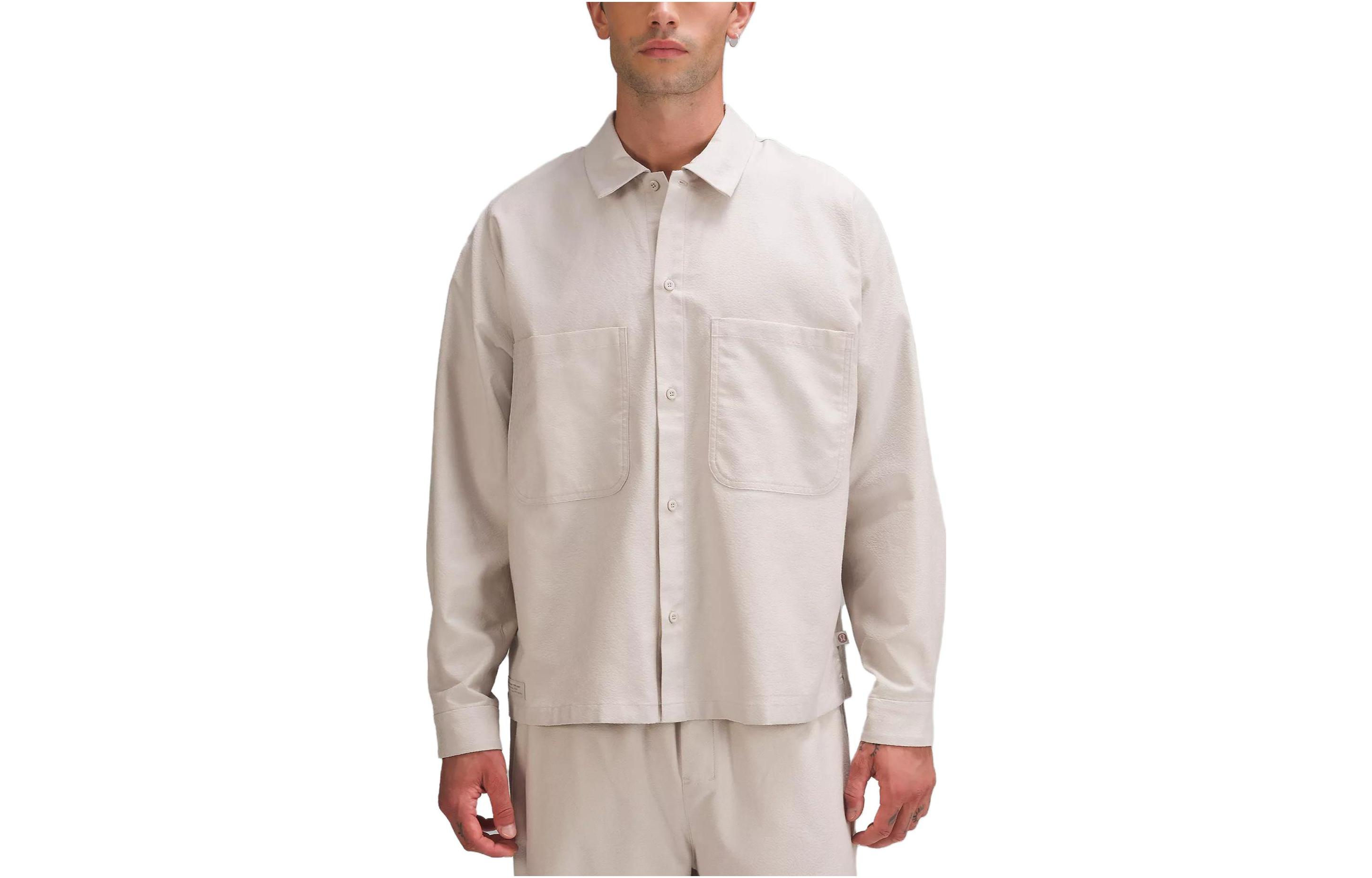 

Рубашка мужская с жаккардовым узором, изготовленная из искусственной кожи Lululemon, dove серый