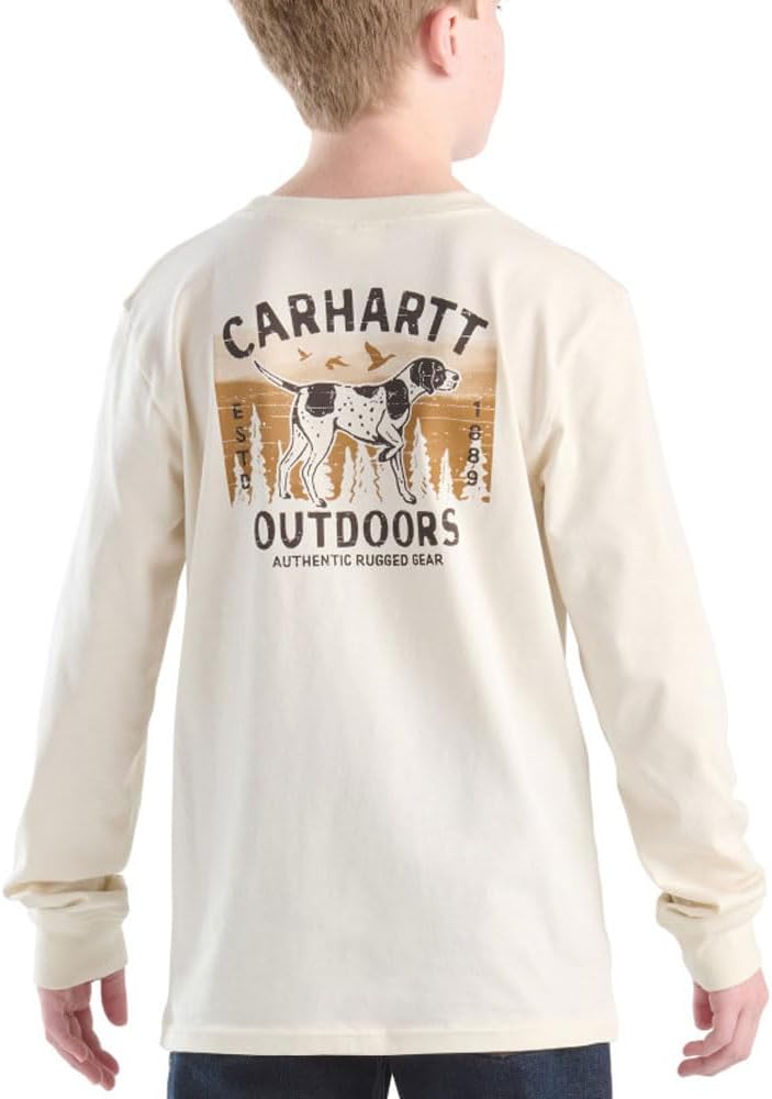 

Carhartt детская футболка с длинным рукавом и карманом для собаки CA6760 - для мальчиков, Turtledove