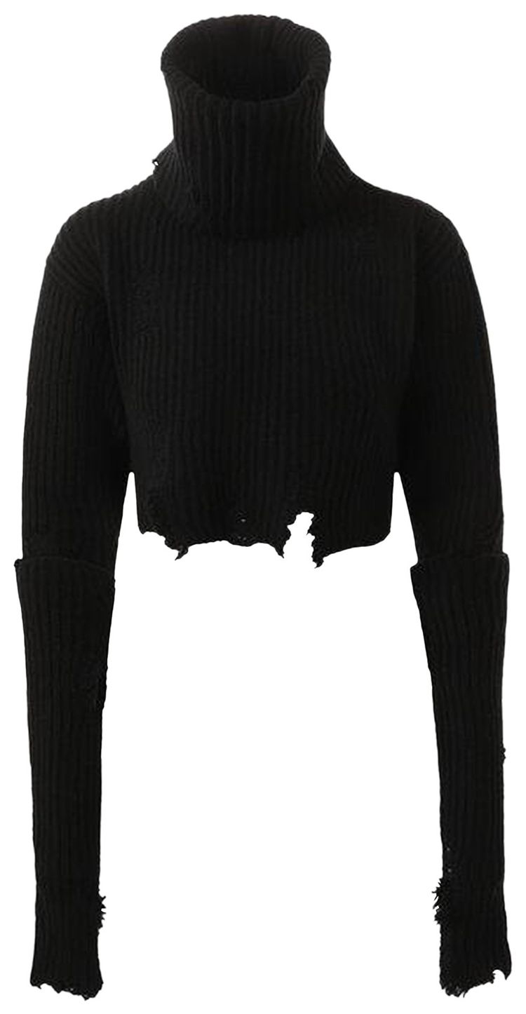 

Свитер Ann Demeulemeester Aliza 3 Pieces Set High Neck Cropped Sweater 'Black', черный
