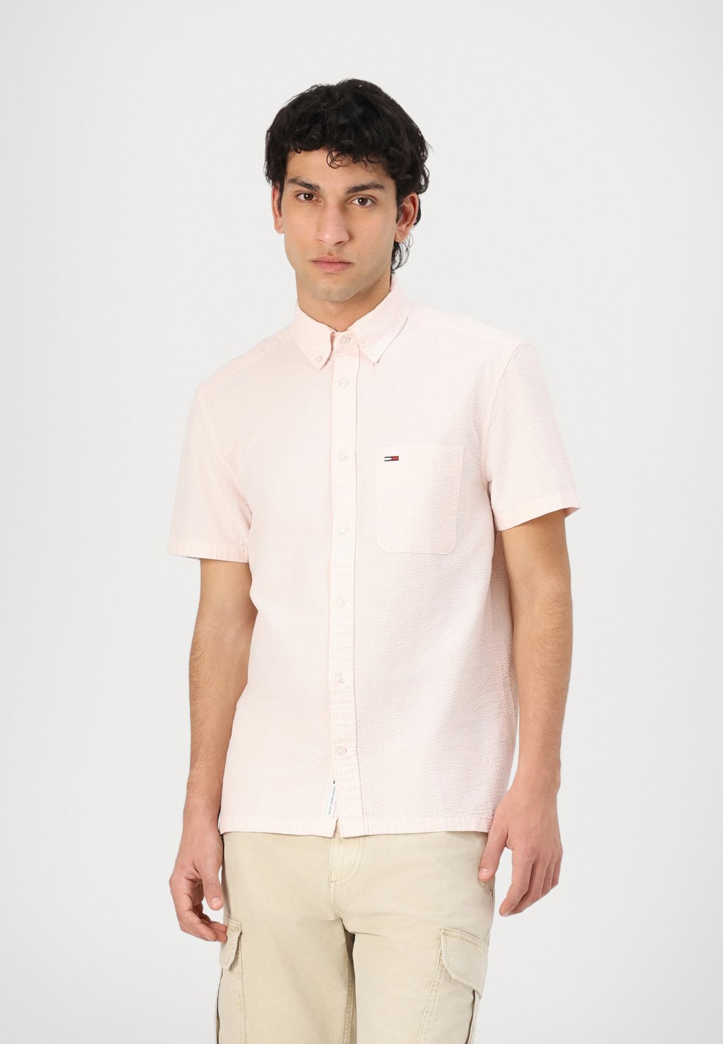 

Рубашка SEERSUCKER Tommy Jeans, розовый