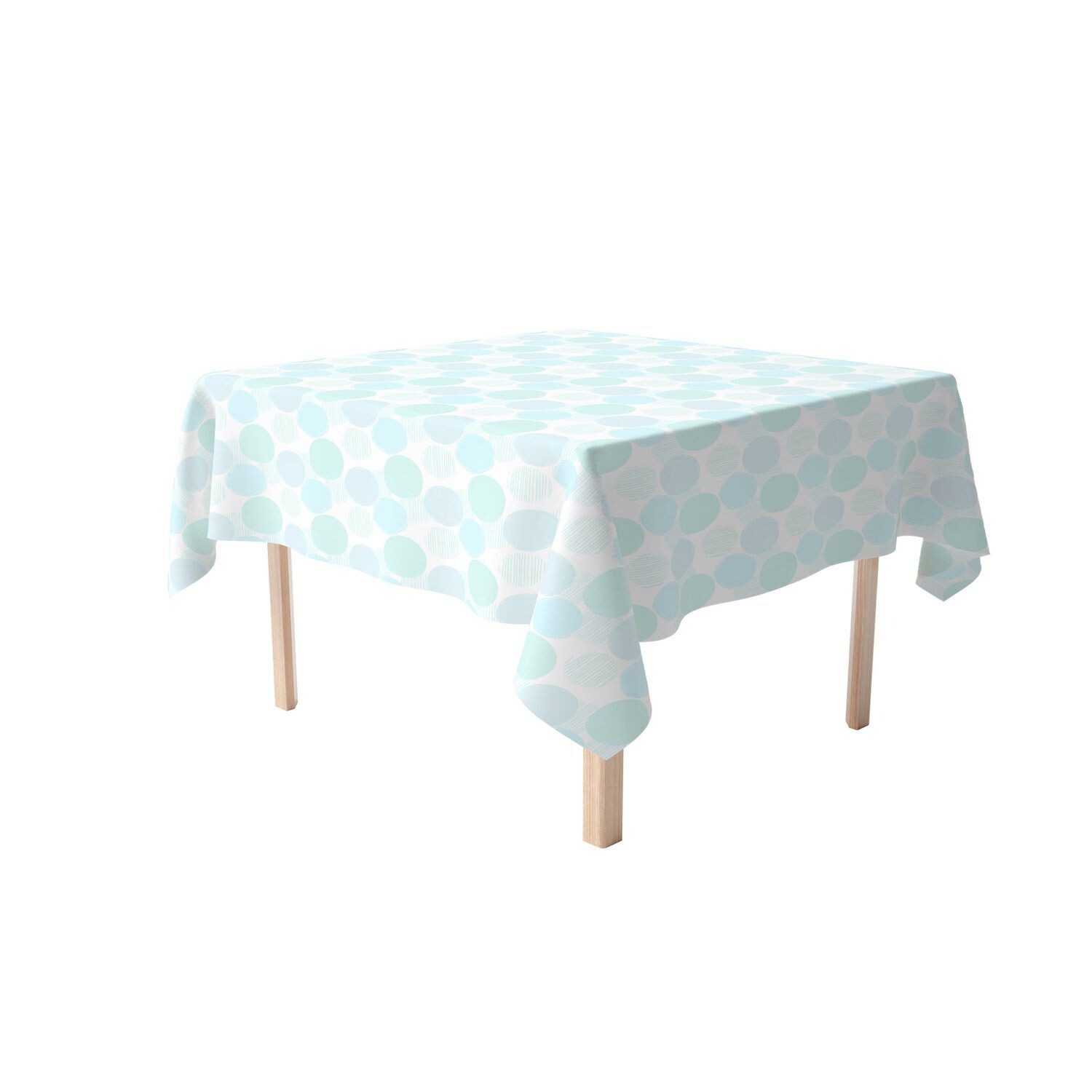 

Прямоугольная скатерть, 100% полиэстер, 60x120 дюймов, синяя каракули в горошек