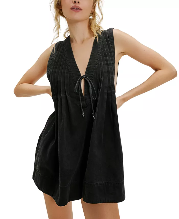 

Женский ромпер Webster из хлопка Free People, черный