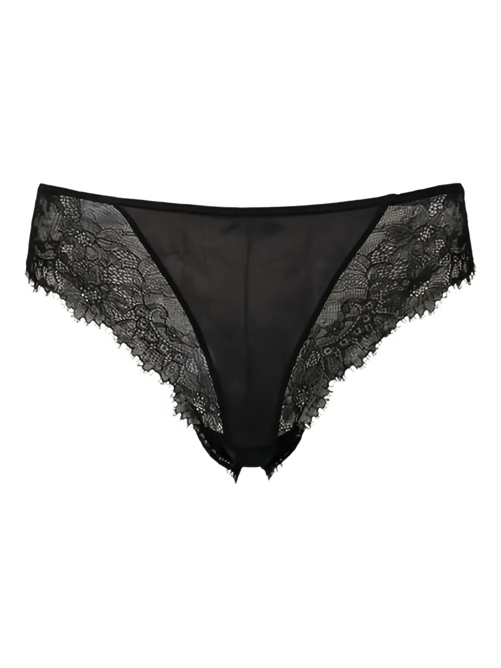 

Атласные трусы с кружевными вставками Twinset, черный