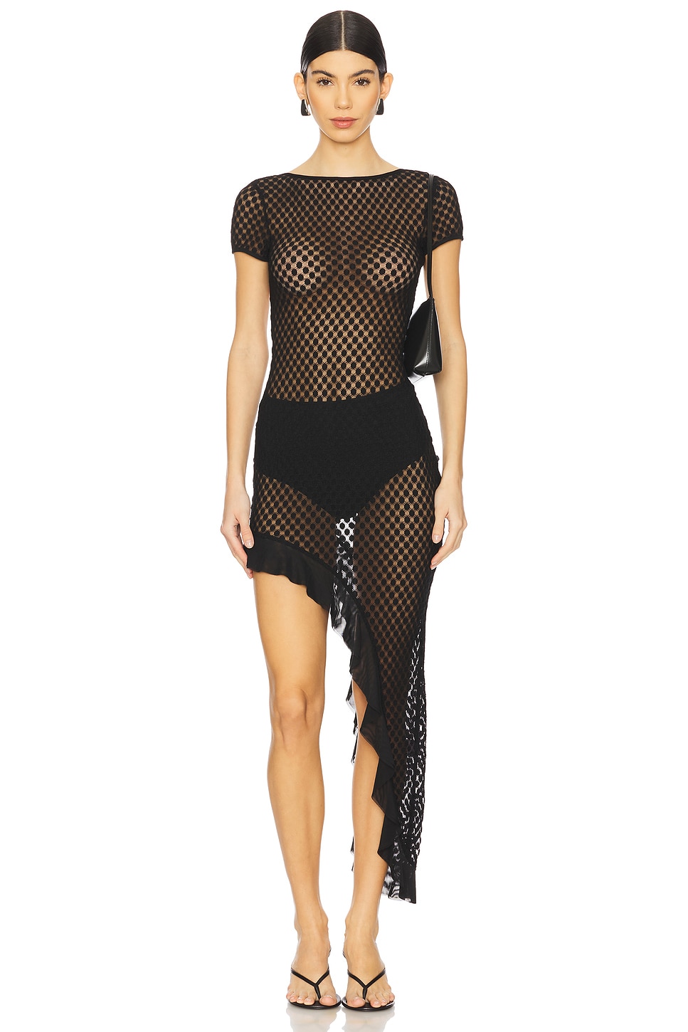 

Асимметричное платье Aletta Superdown, black