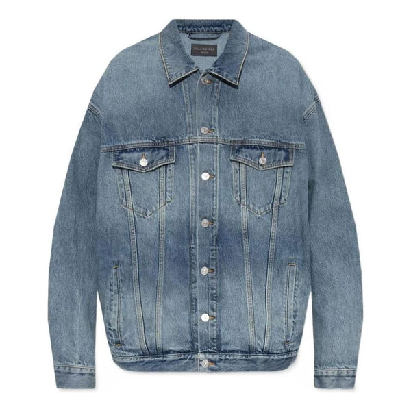 

Куртка bleached-effect button-up denim jacket 'blue' Balenciaga, синий