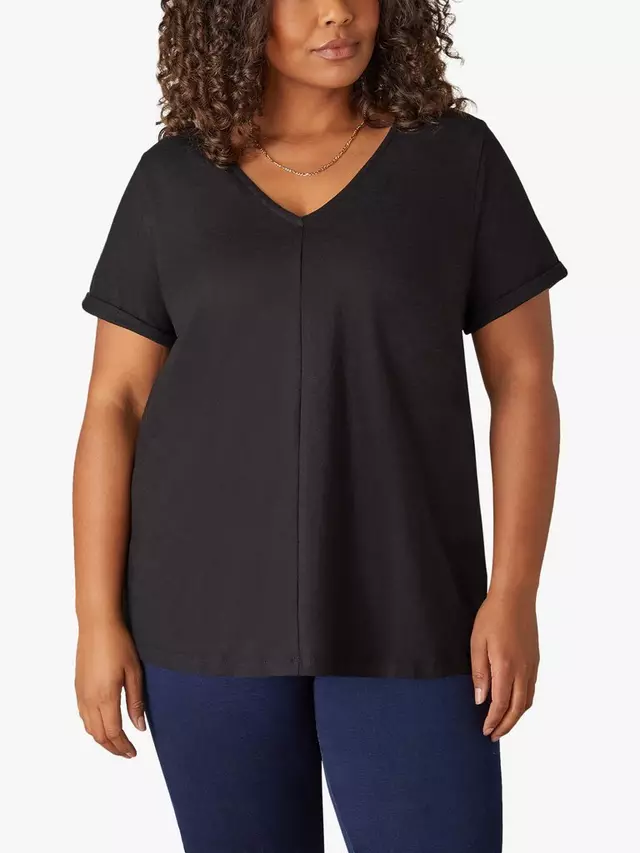 

Футболка Live Unlimited Curve Cotton Slub V-Neck, черный