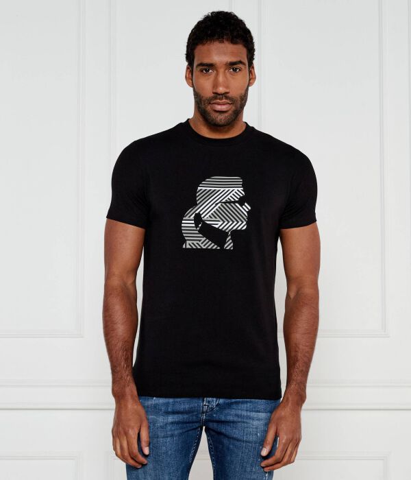 

Футболка Karl Lagerfeld Regular Fit, черный / белый