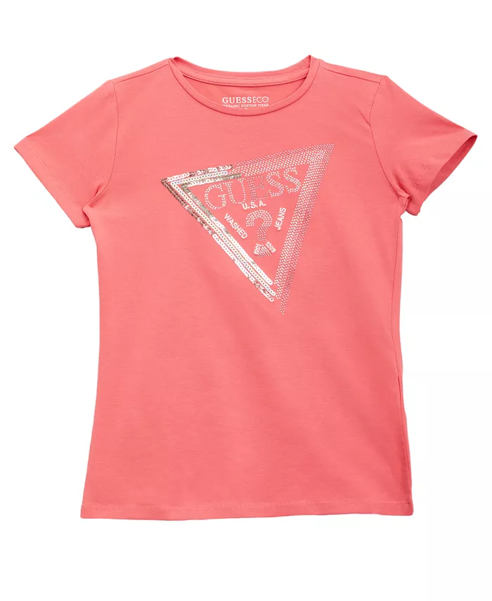 

Футболка с коротким рукавом и круглым вырезом для девочек 7-16 лет Guess, розовый
