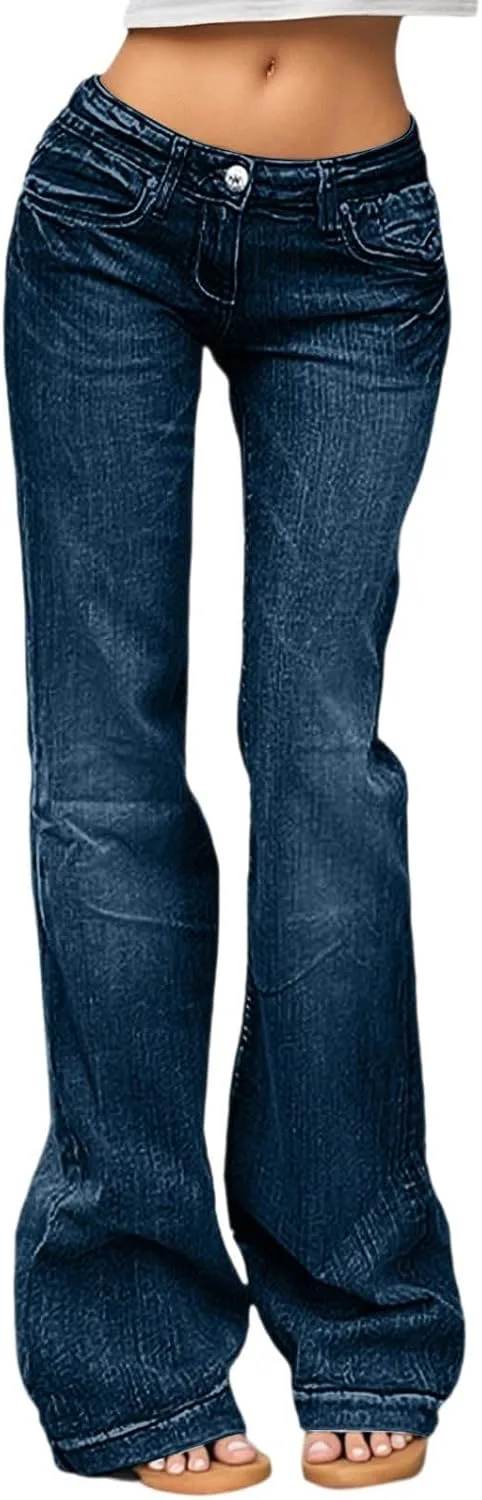 

Женские расклешенные джинсы Y2k 90s Bootcut Mid-Low Rise Vintage Stretch