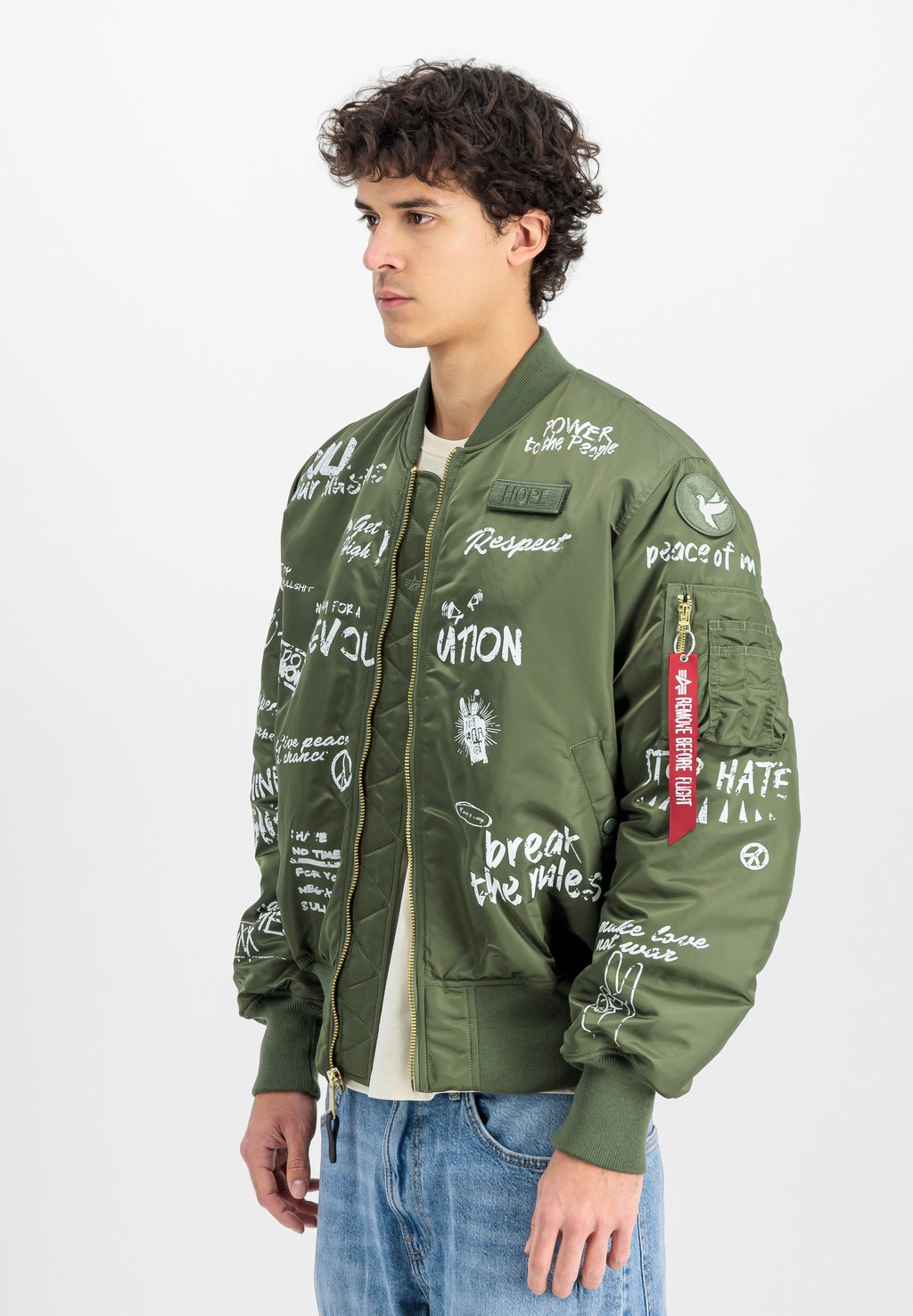 

Куртка-бомбер MA-PEACE Alpha Industries, зеленый