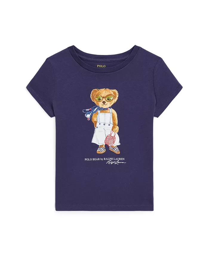 

Футболка с медвежонком Polo для малышей и девочек Polo Ralph Lauren, синий