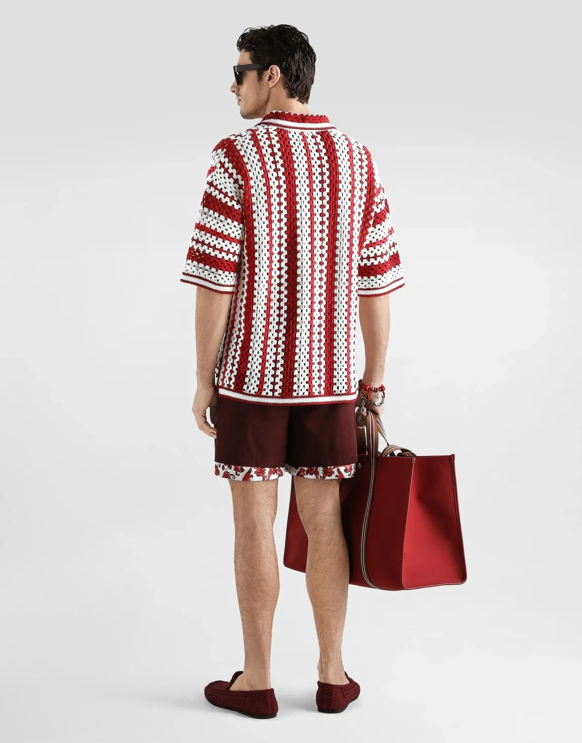 Вязаный хлопковый кардиган DOLCE & GABBANA, бежевый — фото 3