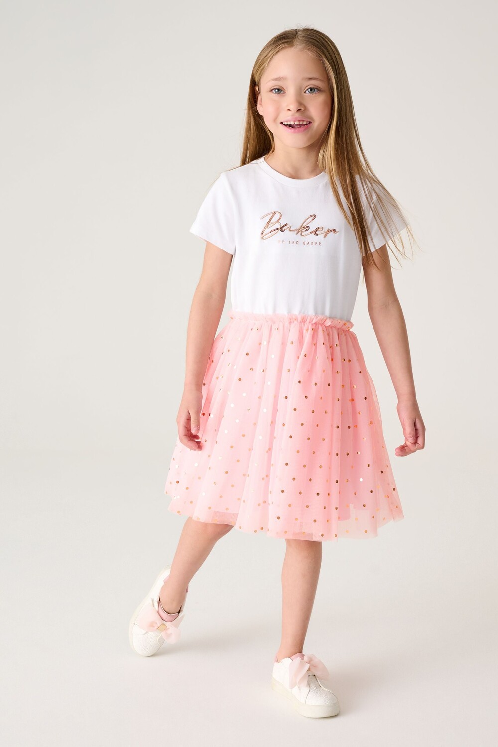 

Платье из блестящей сетки Baker By Ted Baker, розовый