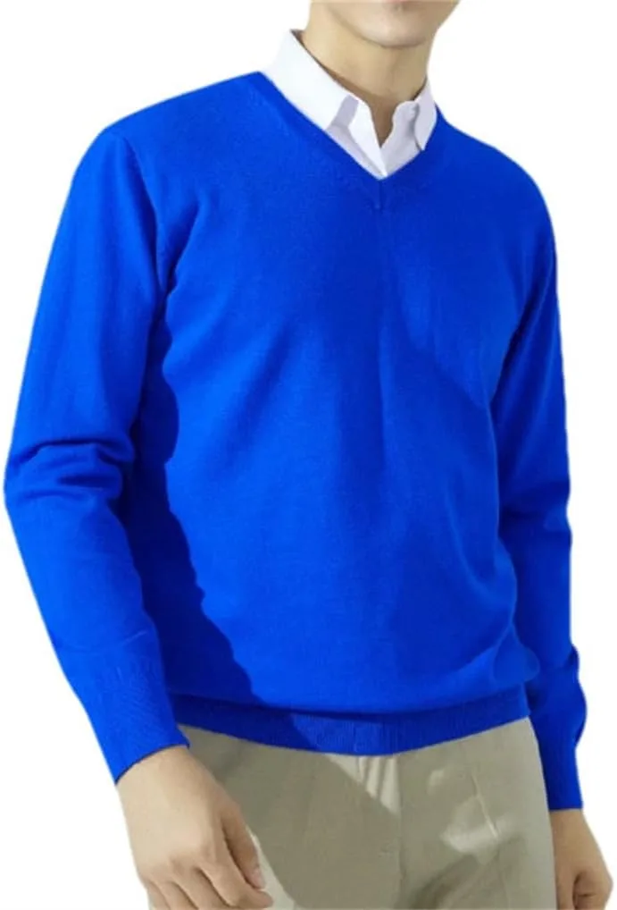 

Мужской кашемировый вязаный свитер V-образным вырезом