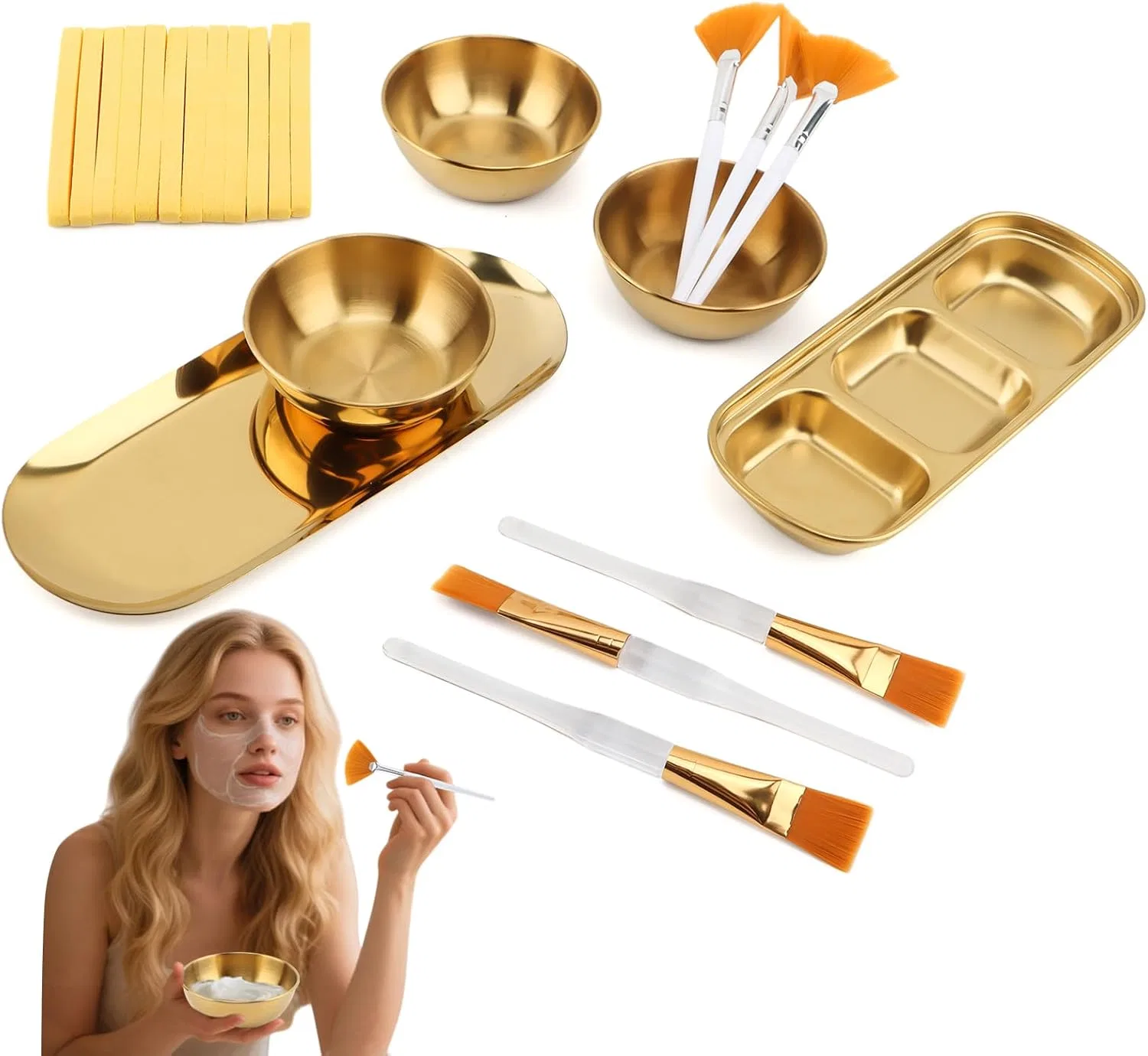 Набор для лица Beautician Supplies Facial Set Ranjaner 23 предмета золотой — фото 2