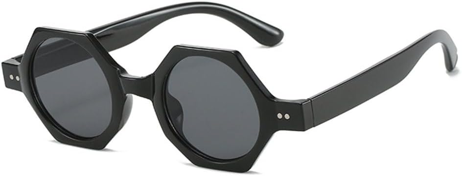 

Солнцезащитные очки в стиле ретро с многоугольными линзами для женщин, модные панк-солнцезащитные очки круглой формы для мужчин, очки с шестиугольными заклепками generic, C1-32410