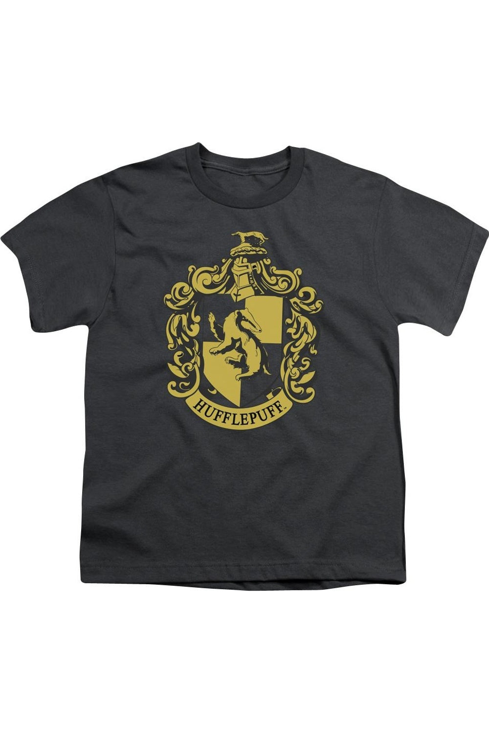 

Футболка с коротким рукавом для детей с гербом Хаффлпаффа из Гарри Поттера Gildan, Charcoal