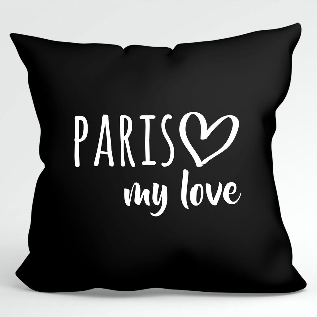 

Подушка Huuraa Paris my love декоративная наволочка без наполнителя размер 40х40см черный для всех любителей Франции идея подарка для друзей и семьи Hellweg Druckerei