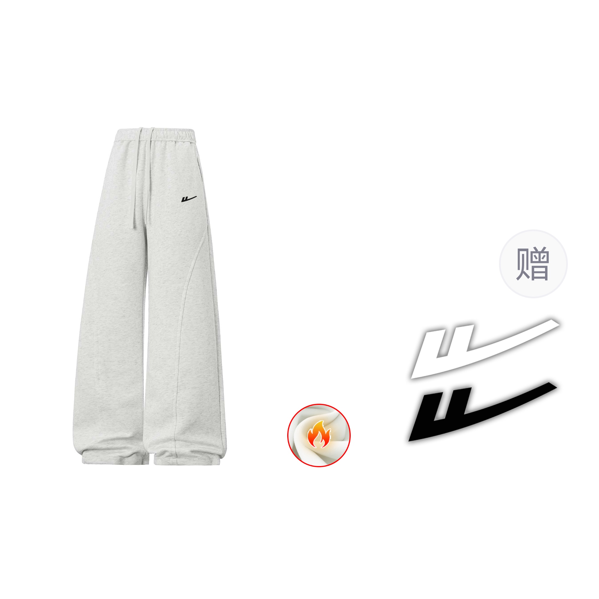 

Брюки Casual Huichao Riding The Wind Collection Unisex WARRIOR, белый heather серый[thickened and fleece-lined]