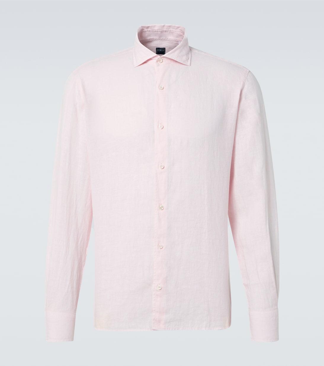 

Льняная рубашка Oxford Fedeli, розовый