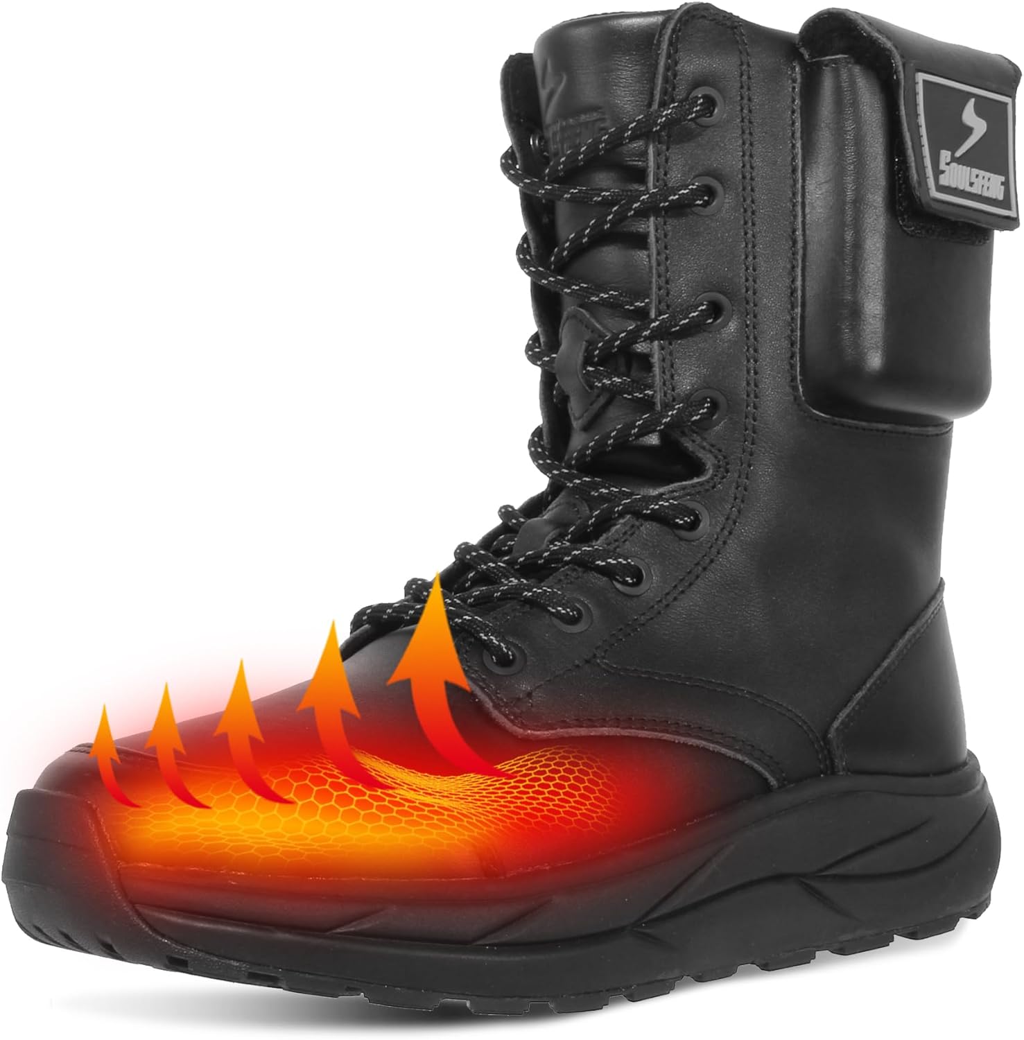 

Мужские и женские утепленные ботинки Soulsfeng Futuraheat-X, зимние водонепроницаемые теплые снежные ботинки с электрическим подогревом, перезаряжаемые обогреватели для ног, черный