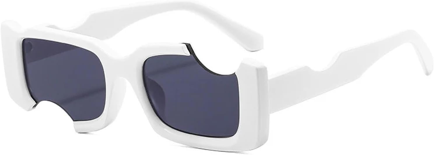 

Популярные модные уникальные прямоугольные солнцезащитные очки для женщин в винтажном стиле, конфетных цветов, для мужчин, защита от УФ-излучения UV400 HHZZYVY, White Gray