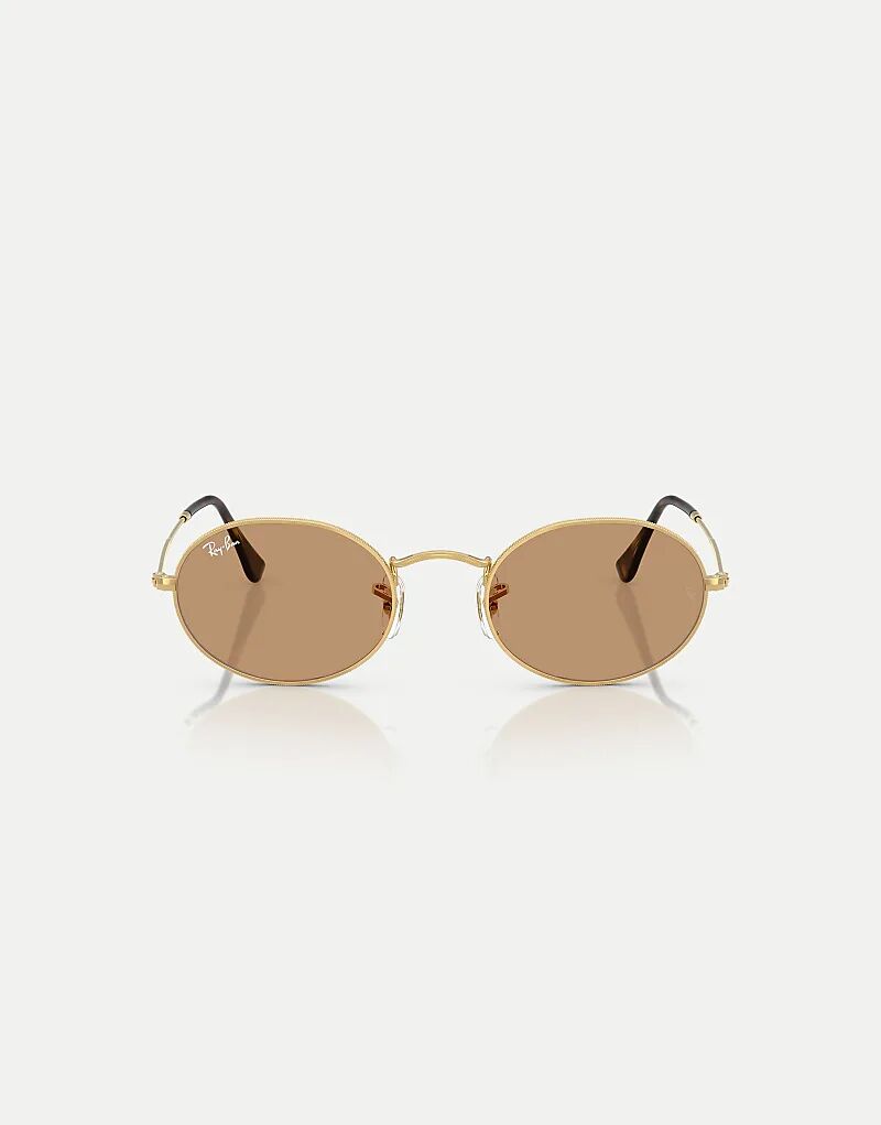 

Солнцезащитные очки Ray-Ban Oval в металлической летней оправе с зелеными линзами в цвете Arista Gold