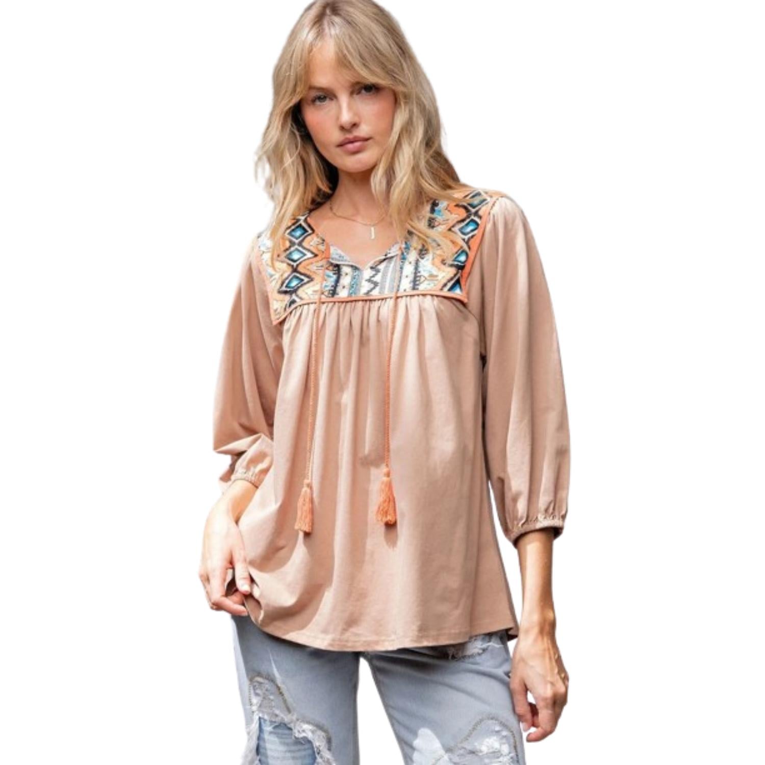 

Свободный хлопковый топ FASHNZFAB, цвет mocha