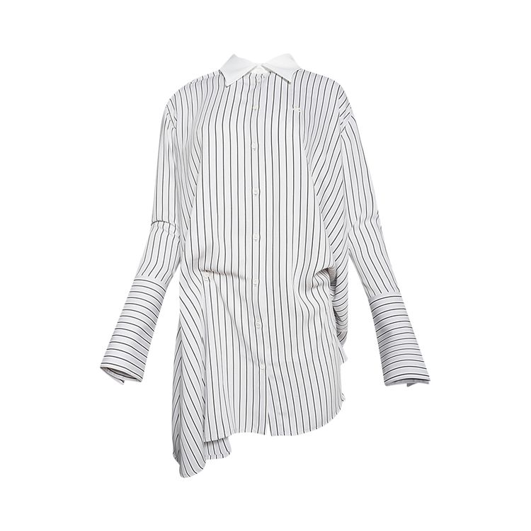 

Рубашка Courrèges Twist Striped Shirting Bodysuit Mist, белый