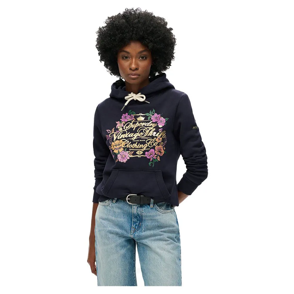 

Худи Superdry Floral Graphic Logo, черный