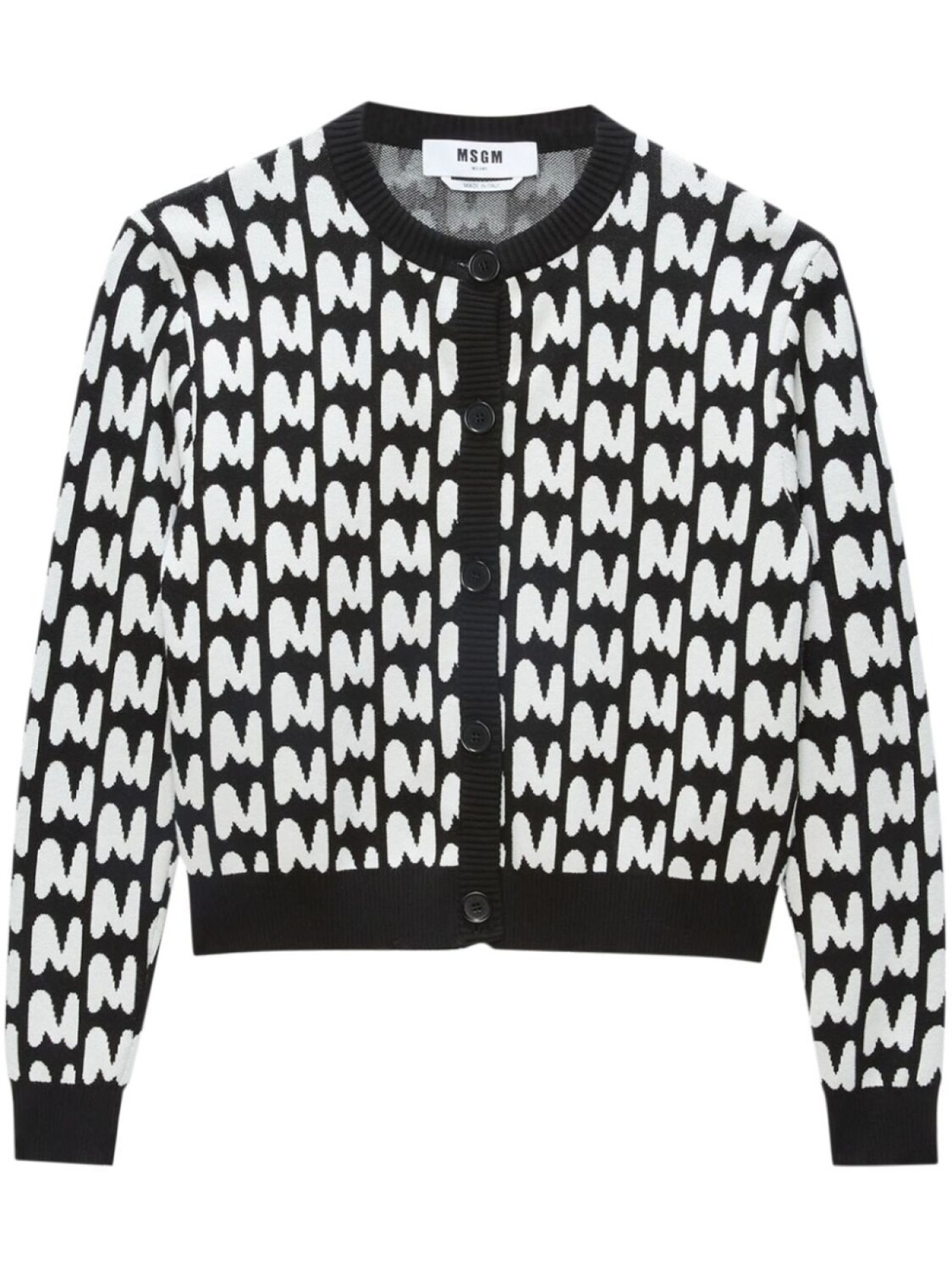 

MSGM кардиган с логотипом, связанный интарсией, черный