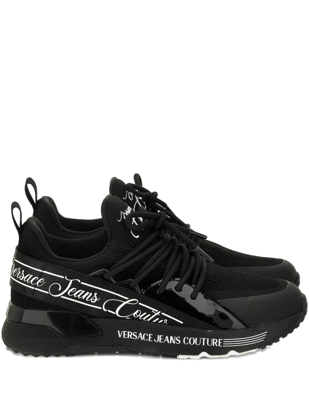 Кроссовки на шнуровке с логотипом Versace Jeans Couture, черный