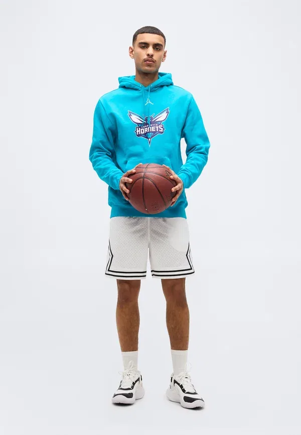 Футболка NBA Charlotte Hornets Club Wear Nike Performance, цвет быстрый бирюзовый/белый — фото 2