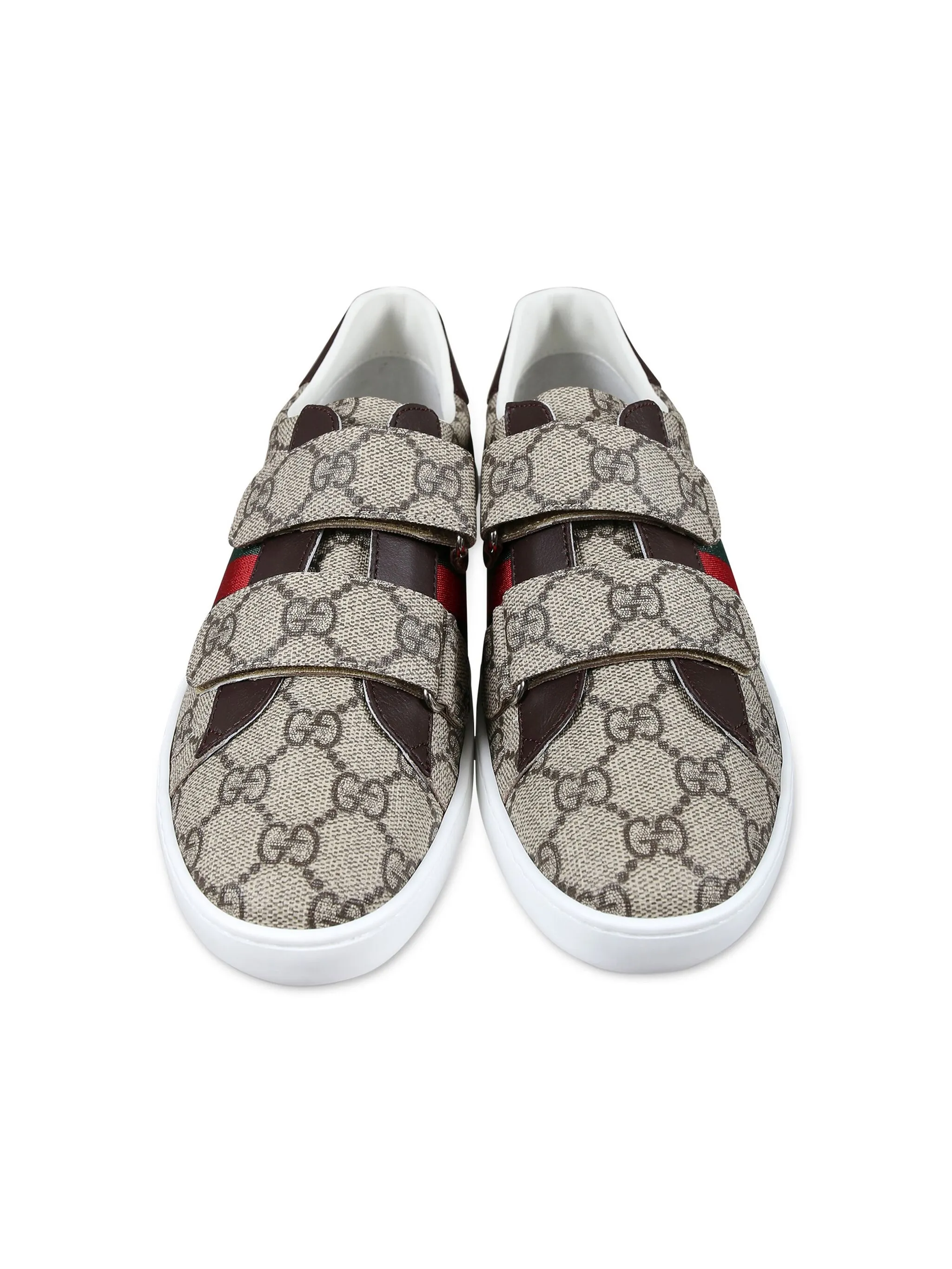 Кеды с узором GG Supreme Gucci Kids, бежевый — фото 3