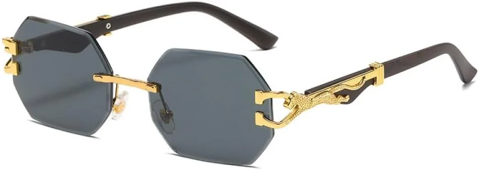 

Солнцезащитные очки без оправы шестиугольной формы, квадратные, для женщин, в стиле ретро, ​​мужские солнцезащитные очки, защита от ультрафиолета UV400 MTZJH, Black