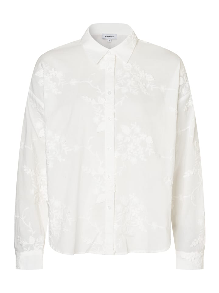 

More & More Вышитая блузка-рубашка кремового цвета