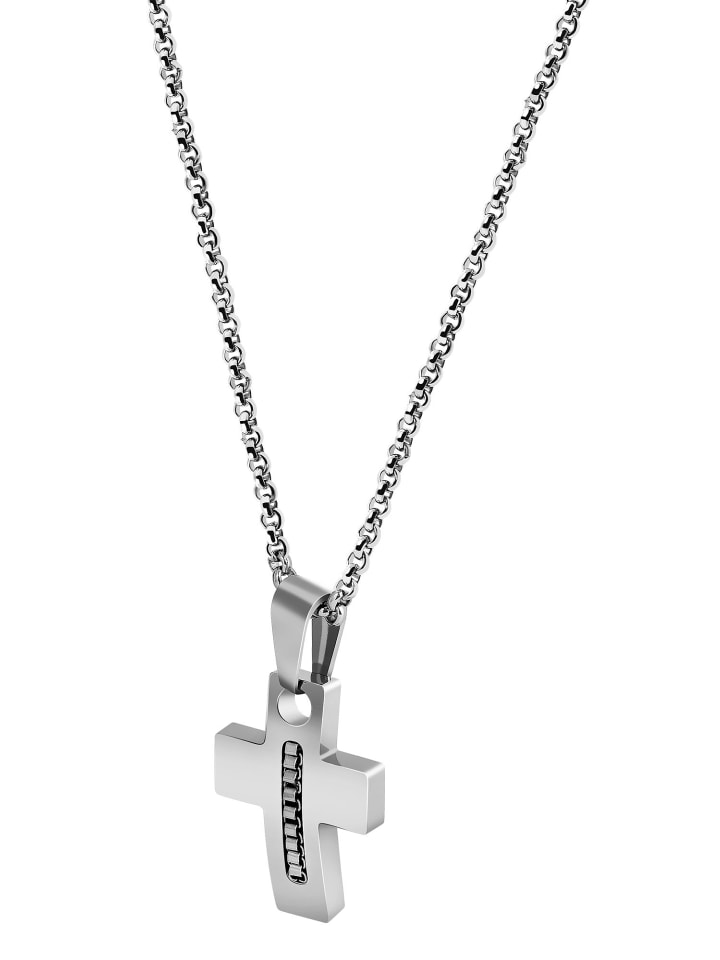 

Adeliás Кулон унисекс - крест из нержавеющей стали серебристого цвета