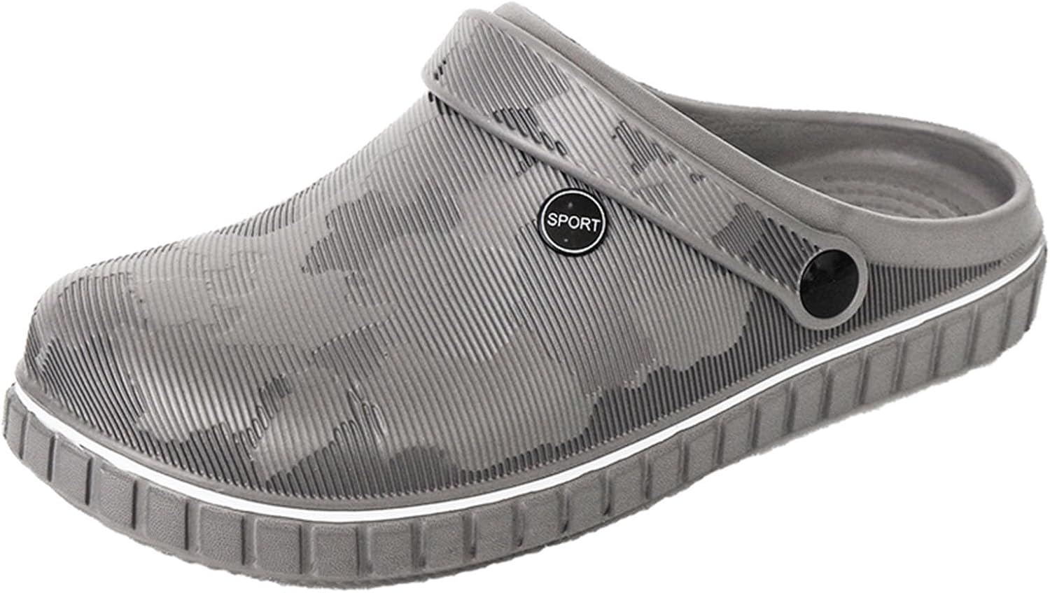 

Мужские сабо и мюли SECHRITE, удобные для садовых работ, для медсестры, водонепроницаемые, с закрытым носком, нескользящие, обувь для кухни, офиса, пляжа и рыбалки, серый