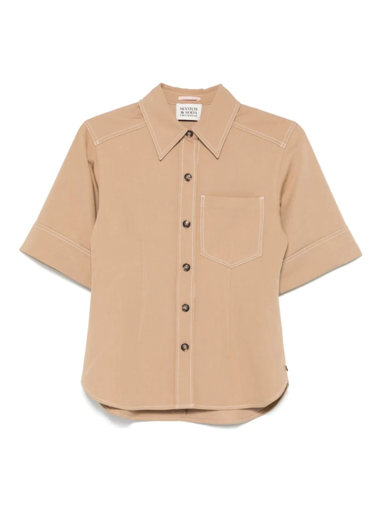 

Scotch & Soda габардиновая рубашка, коричневый