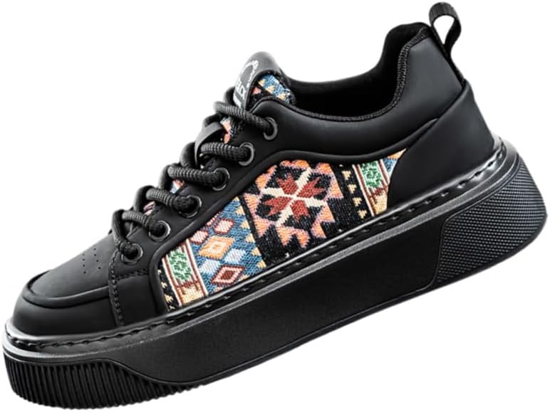 

Спортивные кроссовки на толстой подошве для мужчин на шнуровке, подходящие для всех четырех сезонов. Вышитый дизайн. Повседневные и универсальные. Подходят для активного отдыха и повседневной носки Clolinde, черный