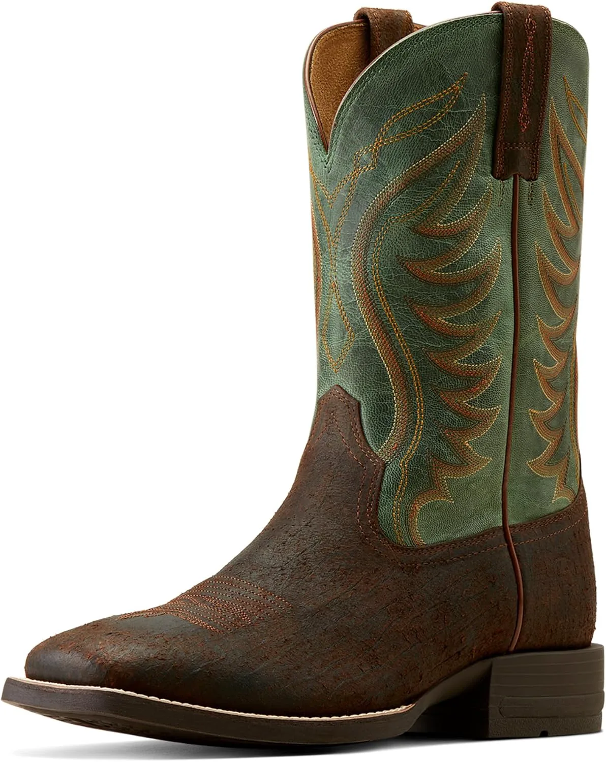 Мужские вестерн-сапоги Ariat Amos, зеленый/коричневый — фото 4