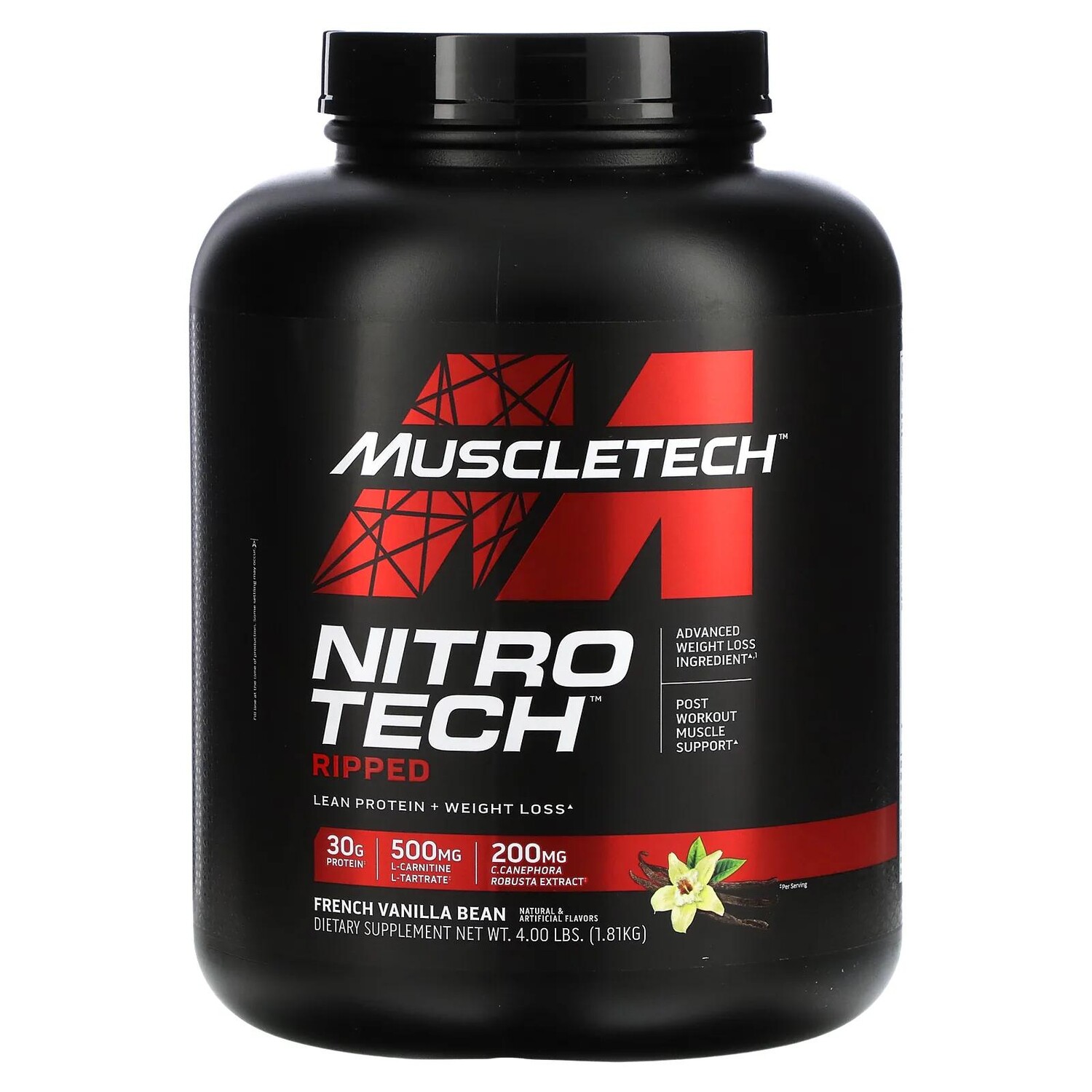 

Muscletech Nitro Tech Ripped чистый протеин + формула для похудения французская ваниль 1,81 кг (4 фунта)