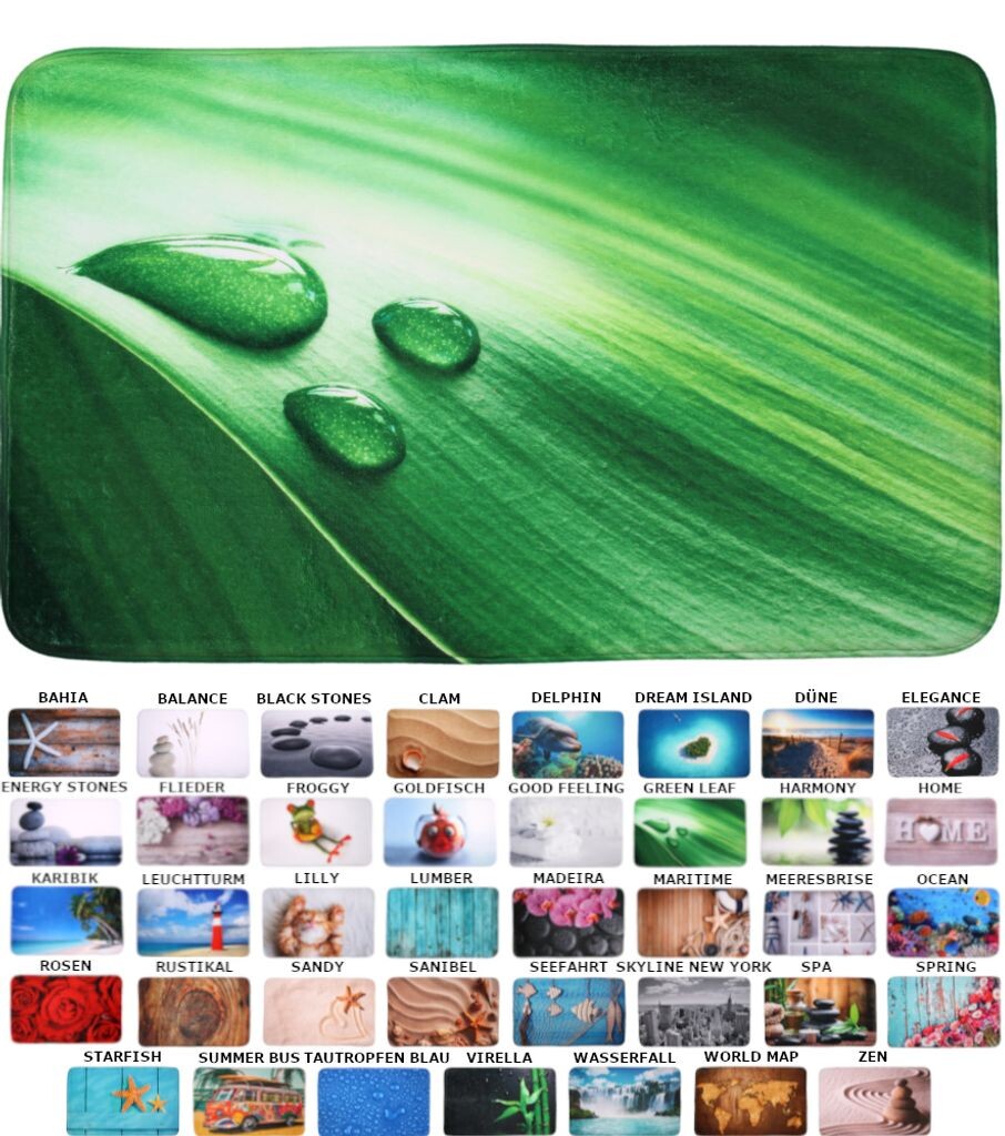 

Коврик для ванной SANILO Green Leaf 70 x 110 см, зеленый
