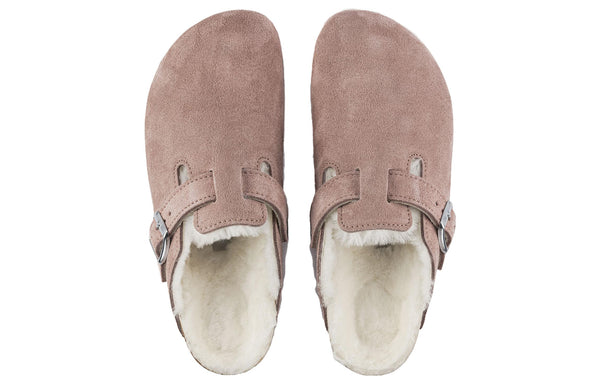 Тапочки boston shearling suede leather coated narrow fit 'pink clay' Birkenstock, розовый — фото 4
