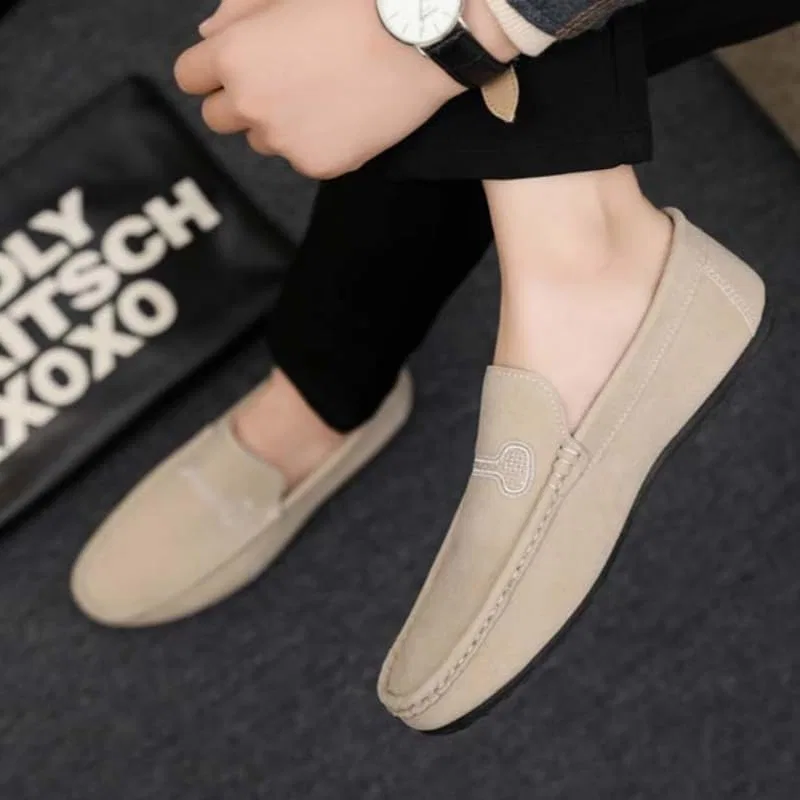 Мужские лоферы Loafers Shoes, хаки SPKFHD — фото 4