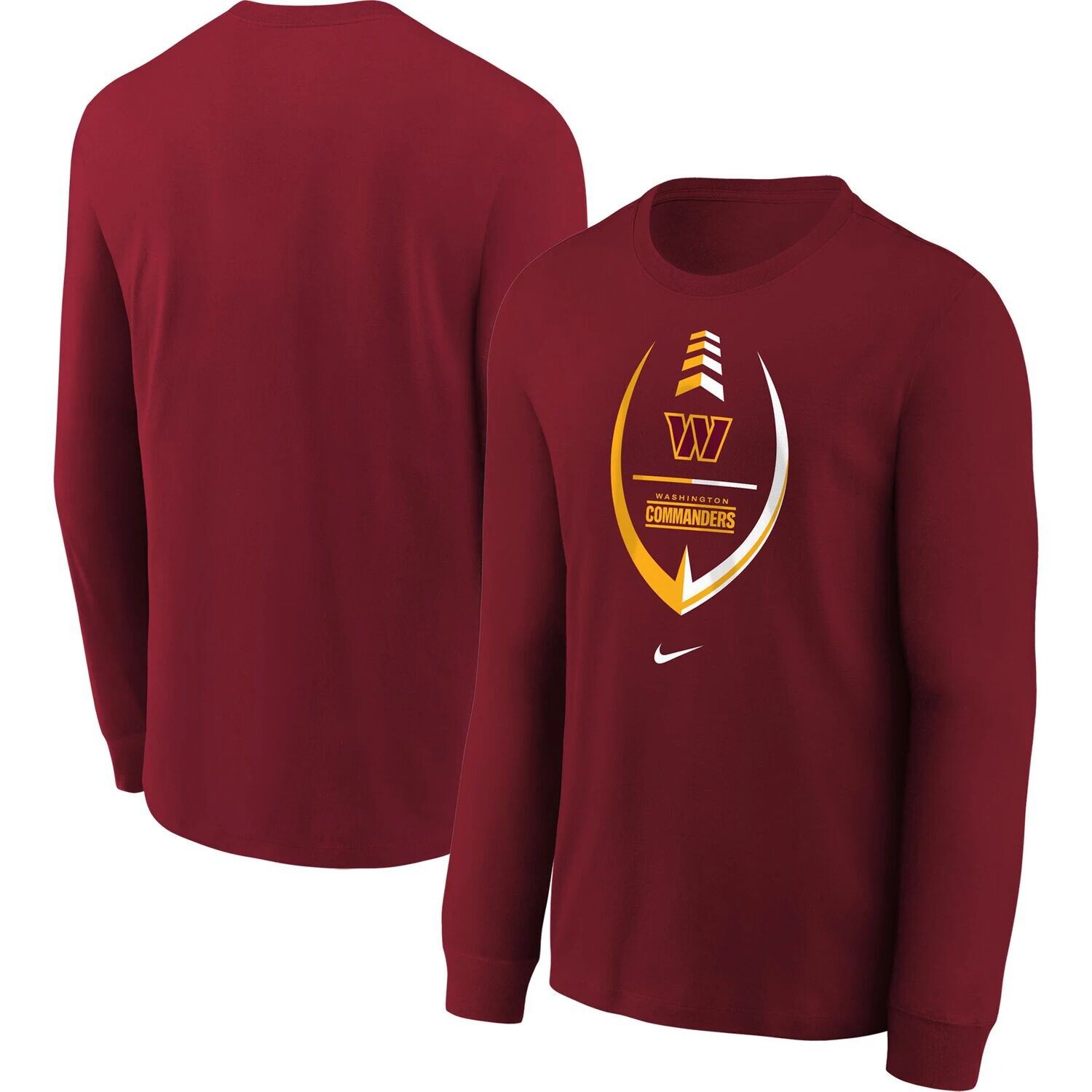 

Молодежная футболка с длинными рукавами Nike Washington Commanders Icon Nike