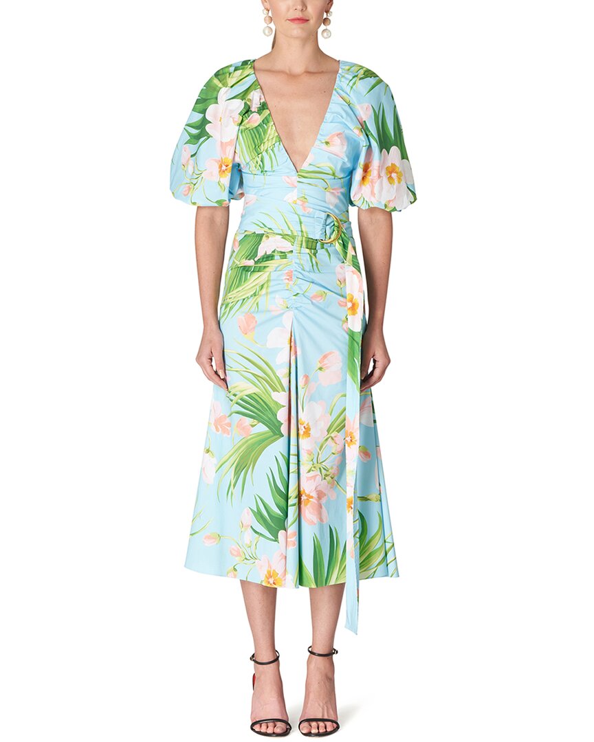 

Платье Carolina Herrera со сборками и передним швом, синий
