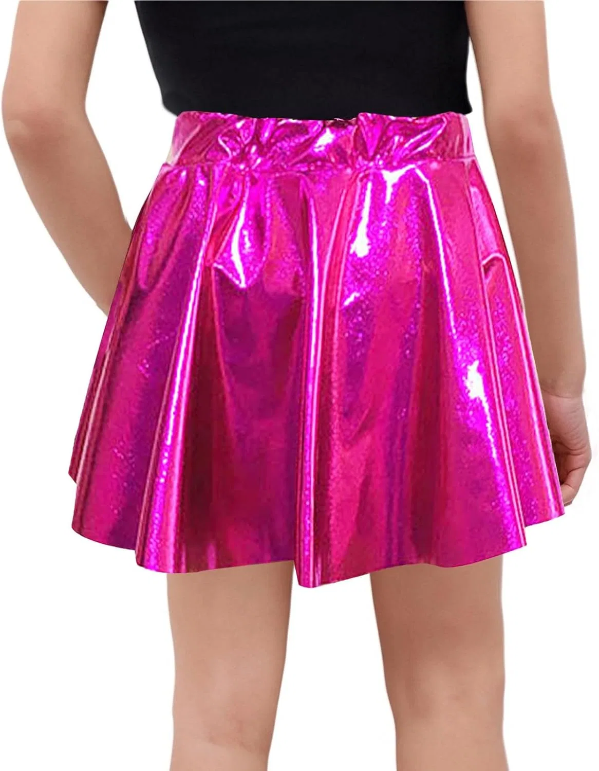 Юбка металлическая блестящая Zzalalana, Hot Pink — фото 3